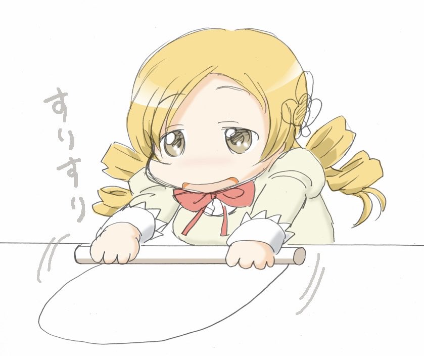 巴マミ 「棒ラーメン作るマミさん」|なかさわけい㌠のイラスト