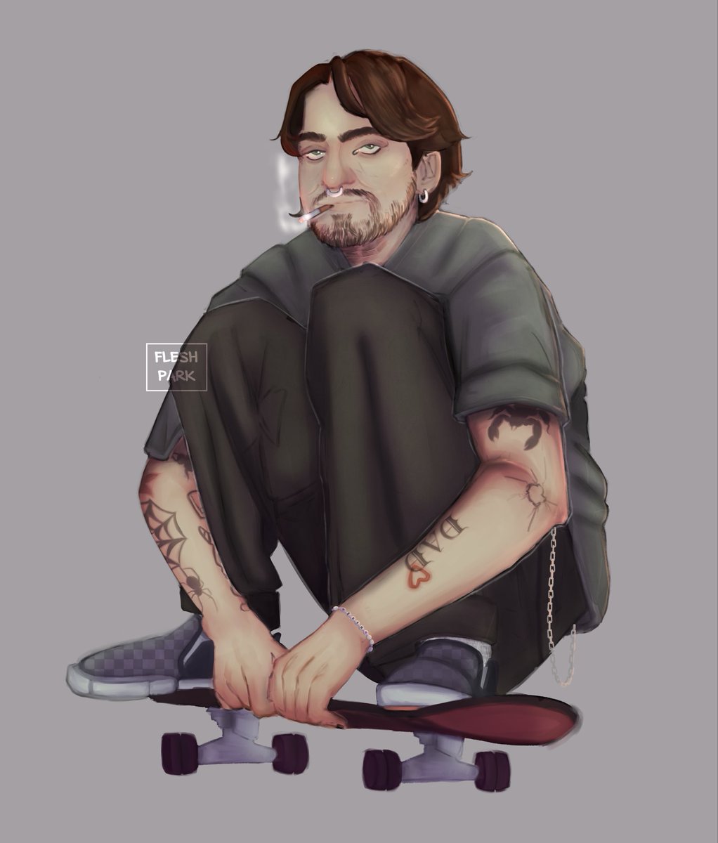 fleshpark's tweet image. alternate final destination ending where Erik survives and just bums around skate parks smoking cigs #richardharmon #finaldestinationbloodlines #erikcampbell