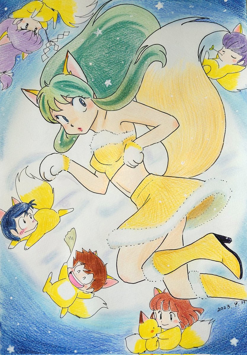 今日はミニスカートの日
#うる星やつら
1967年の今日、イギリスからミニの女王と呼ばれるツイッギーが来日したことにちなんで　だそうです