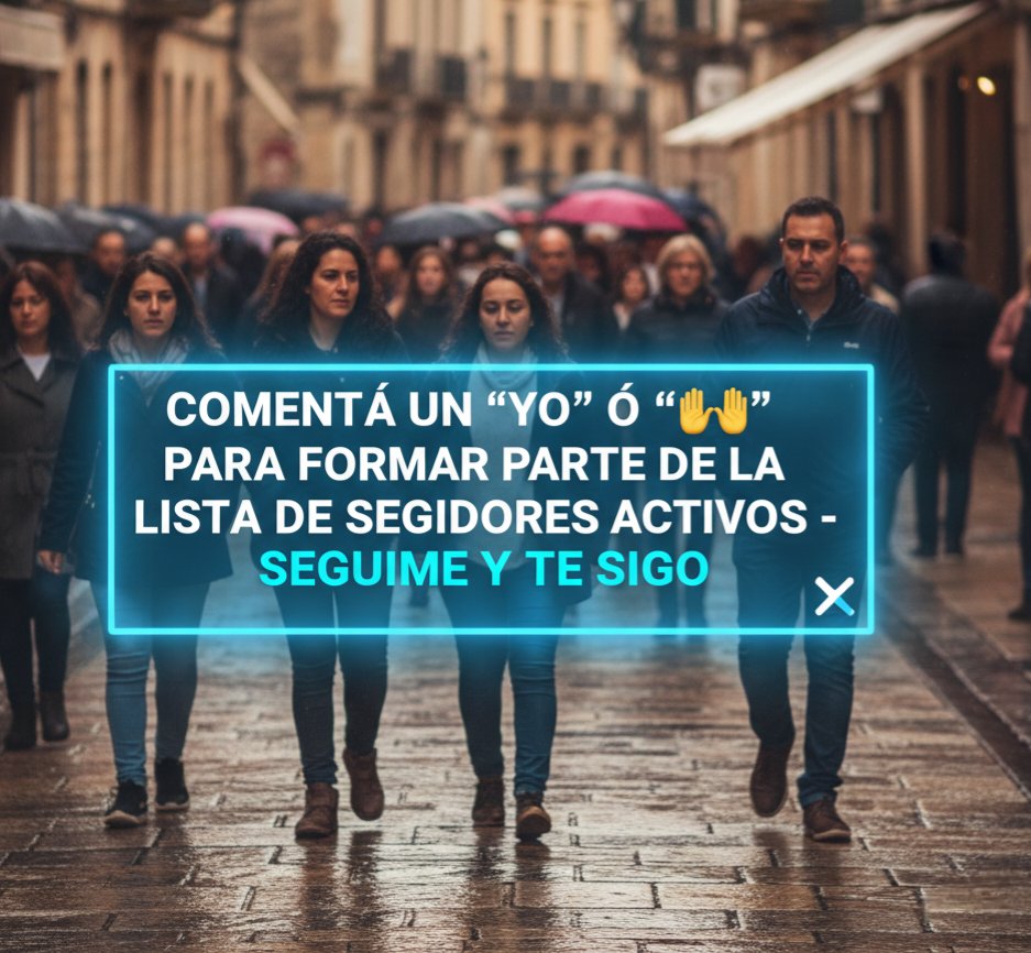 ✨️LISTA DE SEGUIDORES ACTIVOS✨️
Espero que estén pasando un hermoso viernes.
Les hago una propuesta a todos, a fin de pulir mejor nuestras listas de seguimiento y agilizar la dinámica necesito que COMENTEN un "YO" y den RT para confeccionar listas de SEGUIDORES ACTIVOS, todo