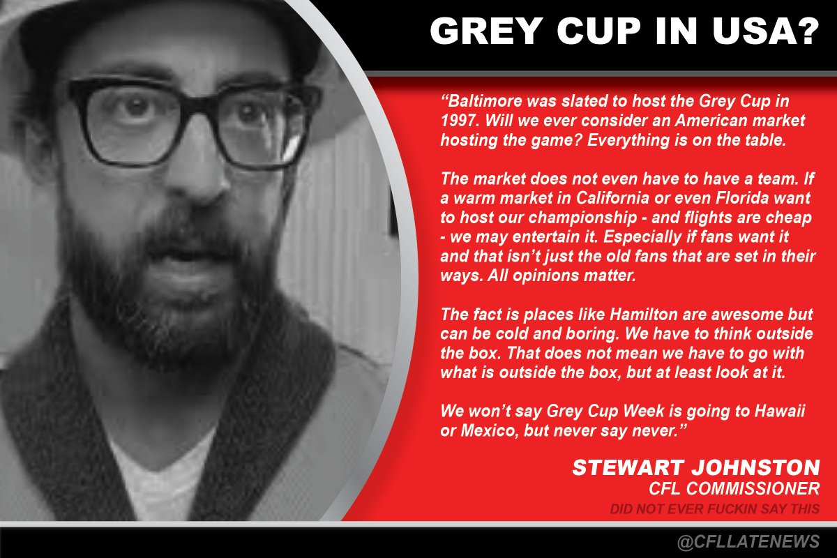 Will you attend a #GreyCup if in a warmer, international market?

#CFL #GreyCup