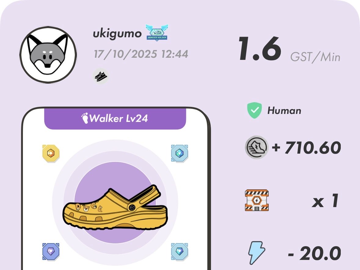 ukigumoSTEPN's tweet image. #STEPN #P国 🐧

本日のOGウォーク🍀
MB Lv10が大半だけど安定しないな‥
MB Lv9になっちゃった💦

#ActivationCode 
22820279