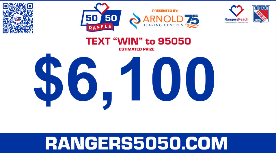 🔥 THE HEAT IS ON

The jackpot has hit $6,100 and is still climbing as doors open!

👉 Get your tickets at Rangers5050.com or text “WIN” 95050  

Standard data and message rates may apply