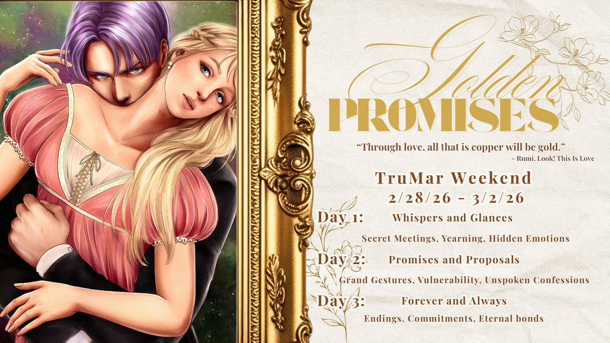 TruMarhive's tweet photo. "Through love, all that is copper will be gold." 🌟❤️‍🔥

You have been cordially invited...to TruMar Weekend 2026 💌 February 28, 2026 to March 2nd, 2026!

All forms of art are welcome!!

Banner by the very talented Panda Cappuccino! https://t.co/uUuSLobytC