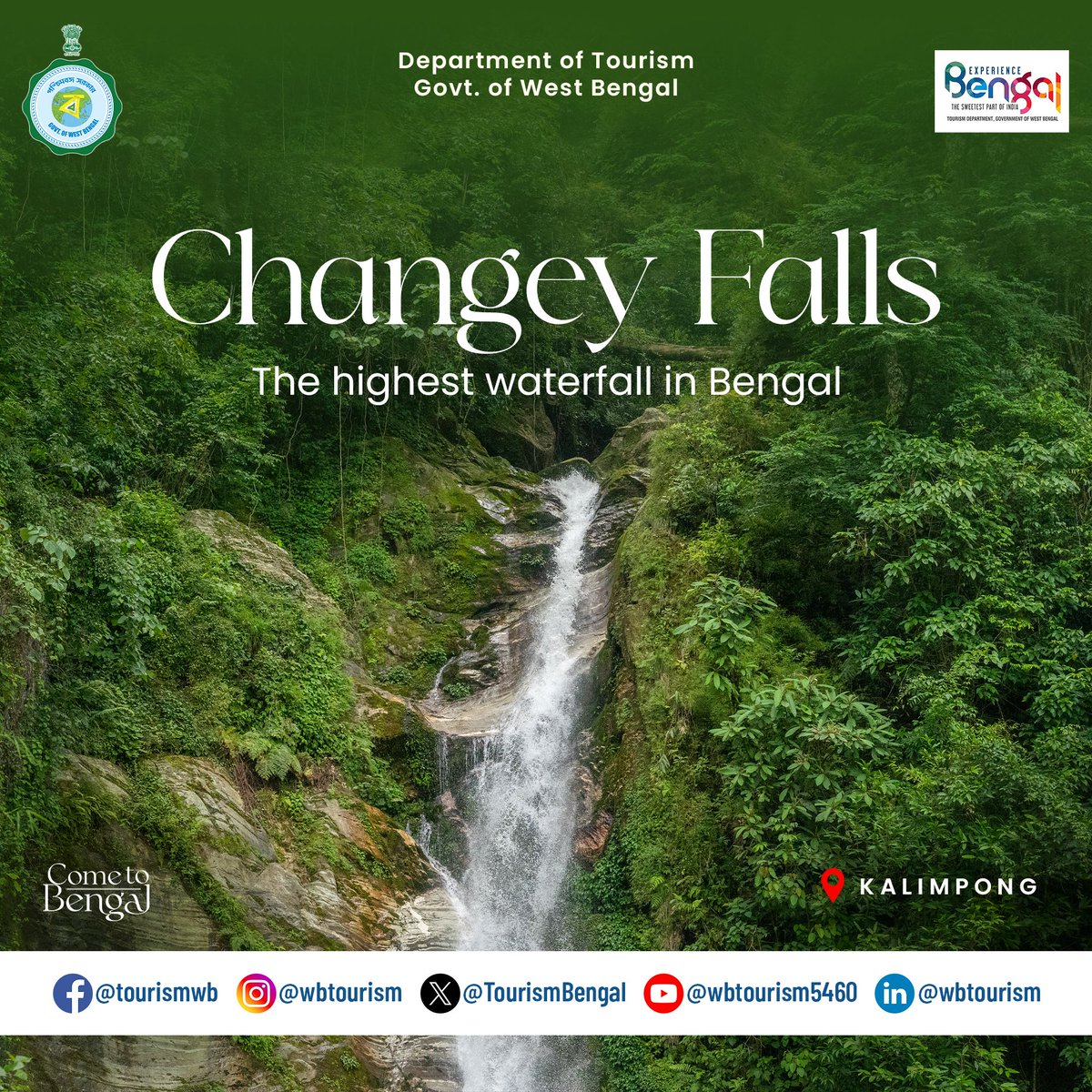 Located 14 km from Lava in Kalimpong, Changey Falls is a scenic waterfall in North Bengal. Its shimmering waters crash into the valley below, creating a mesmerizing spectacle. It’s a must-visit for nature lovers and adventure seekers alike.