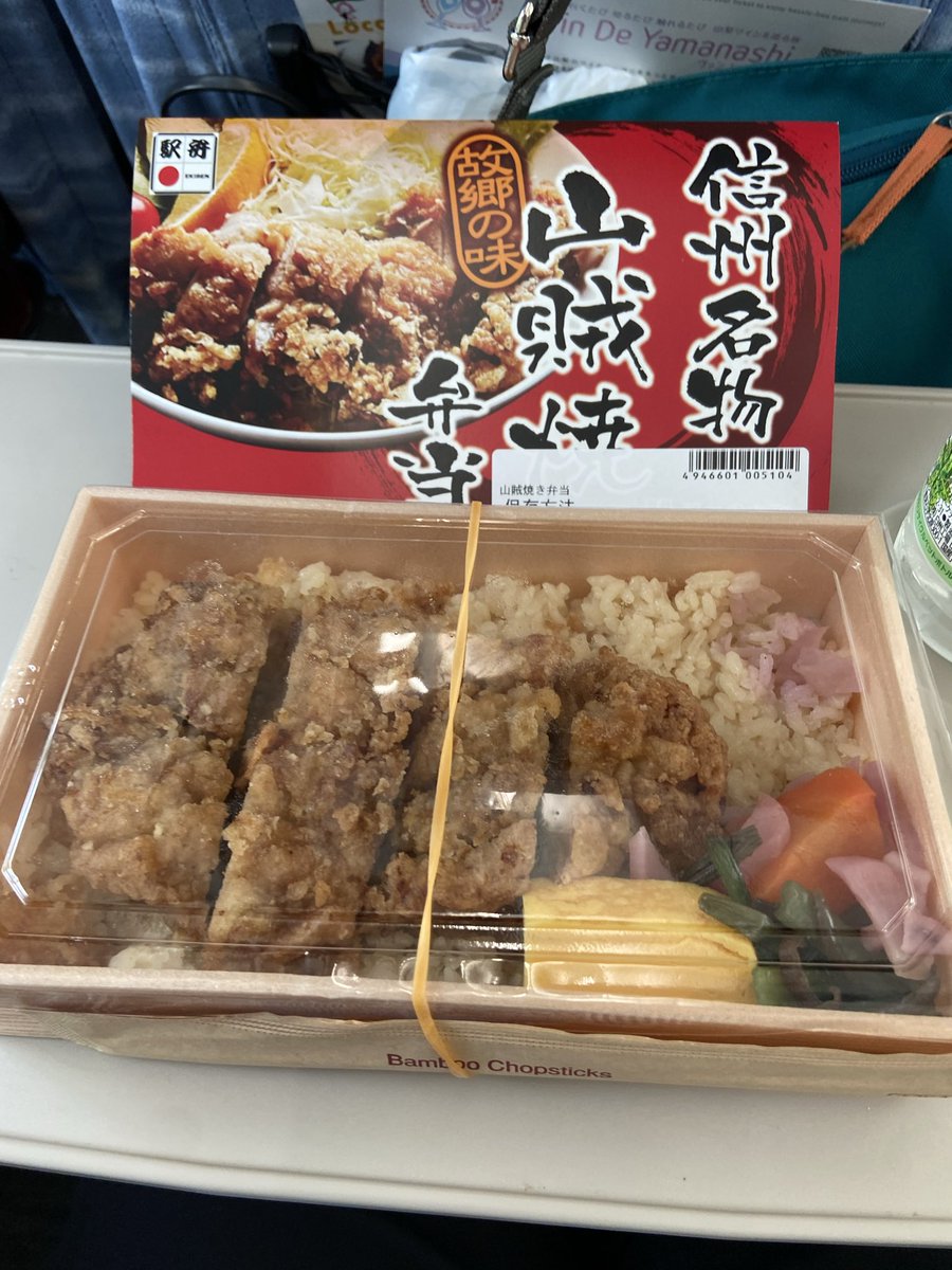 次の特急に無事乗り込み
乗り遅れの決定打となった
駅弁を味わっています。