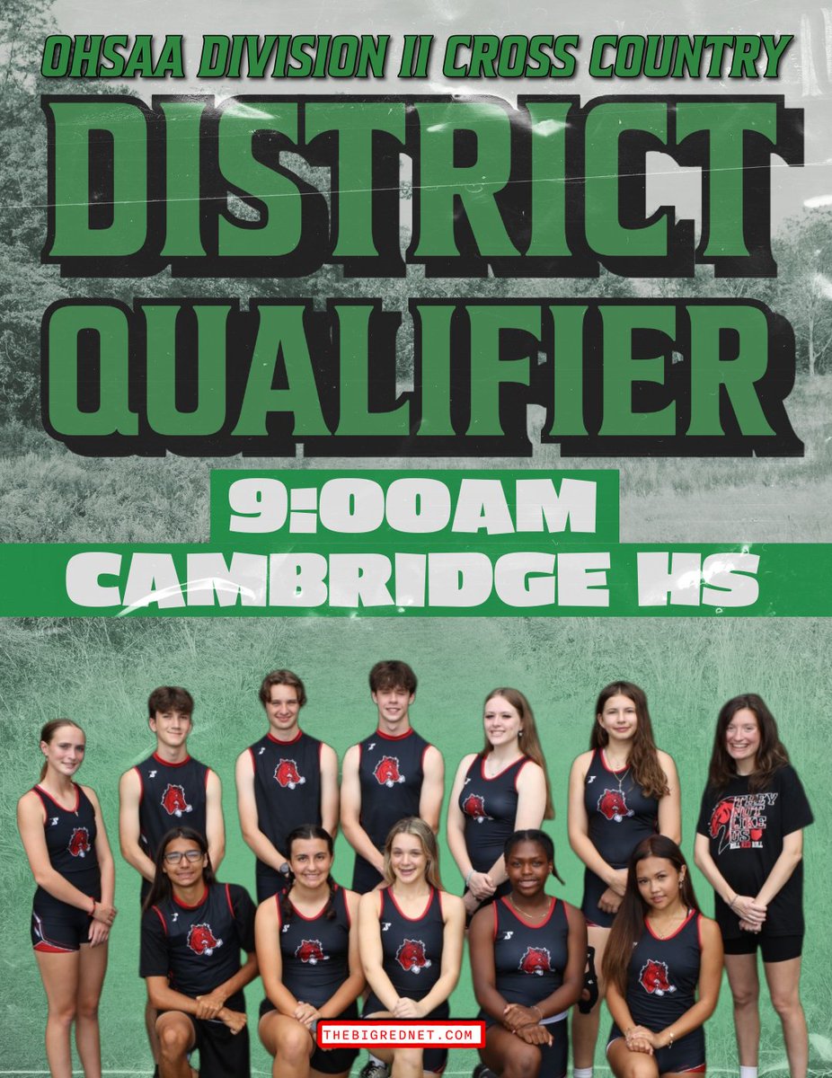𝙈𝙚𝙚𝙩 𝘿𝙖𝙮 ‼ 𝐎𝐇𝐒𝐀𝐀 𝐗𝐂 𝐃𝐢𝐬𝐭𝐫𝐢𝐜𝐭
 
🎽 Steubenville Bɪɢ Rᴇᴅ XC
🆚 OHSAA DII
⏰ 9:00 AM
🏟️ Cambridge HS
ℹ️ oh.milesplit.com/meets/708105-o…

#RollRed 🔥🐴