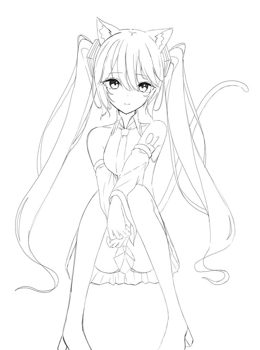 #初音ミク  
またしても落書きでっす。