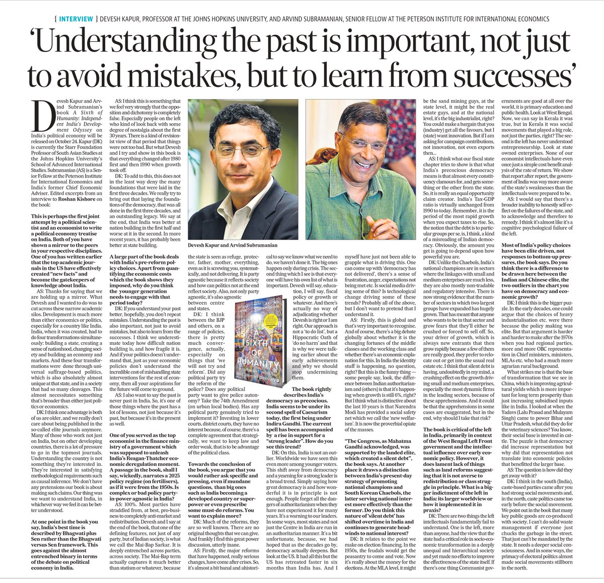 Roshan Kishore (@roshanjnu) on Twitter photo Devesh Kapur & <a href="/arvindsubraman/">Arvind Subramanian</a> spoke to me about their forthcoming book on independent India's political economy. Link in the next tweet Devesh Kapur & <a href="/arvindsubraman/">Arvind Subramanian</a> spoke to me about their forthcoming book on independent India's political economy. Link in the next tweet