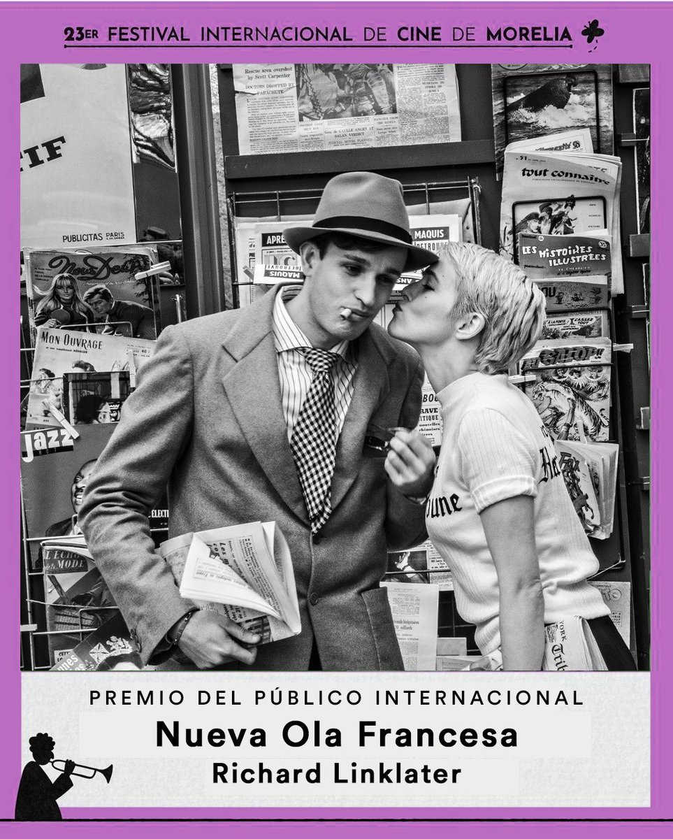 El Premio del Público Internacional del #FICM2025 es para Nueva Ola Francesa (Nouvelle Vague) de Richard Linklater <a href="/FICM/">Morelia Film Fest</a> 
Próximamente en cines.