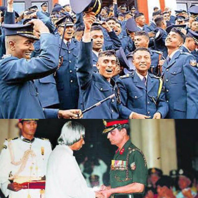 37VManhas's tweet image. 2002 LIEUTENANT DHEERENDRA SINGH ATRI holding his cap during IMA passing out parade.

2003 Lieutenant Dheerendra immortalized himself fighting terrorists in Kashmir.

2004 BRIGADIER DEVENDRA ATRI receiving KIRTI CHAKRA on behalf of his son.

They served together for 10 months.