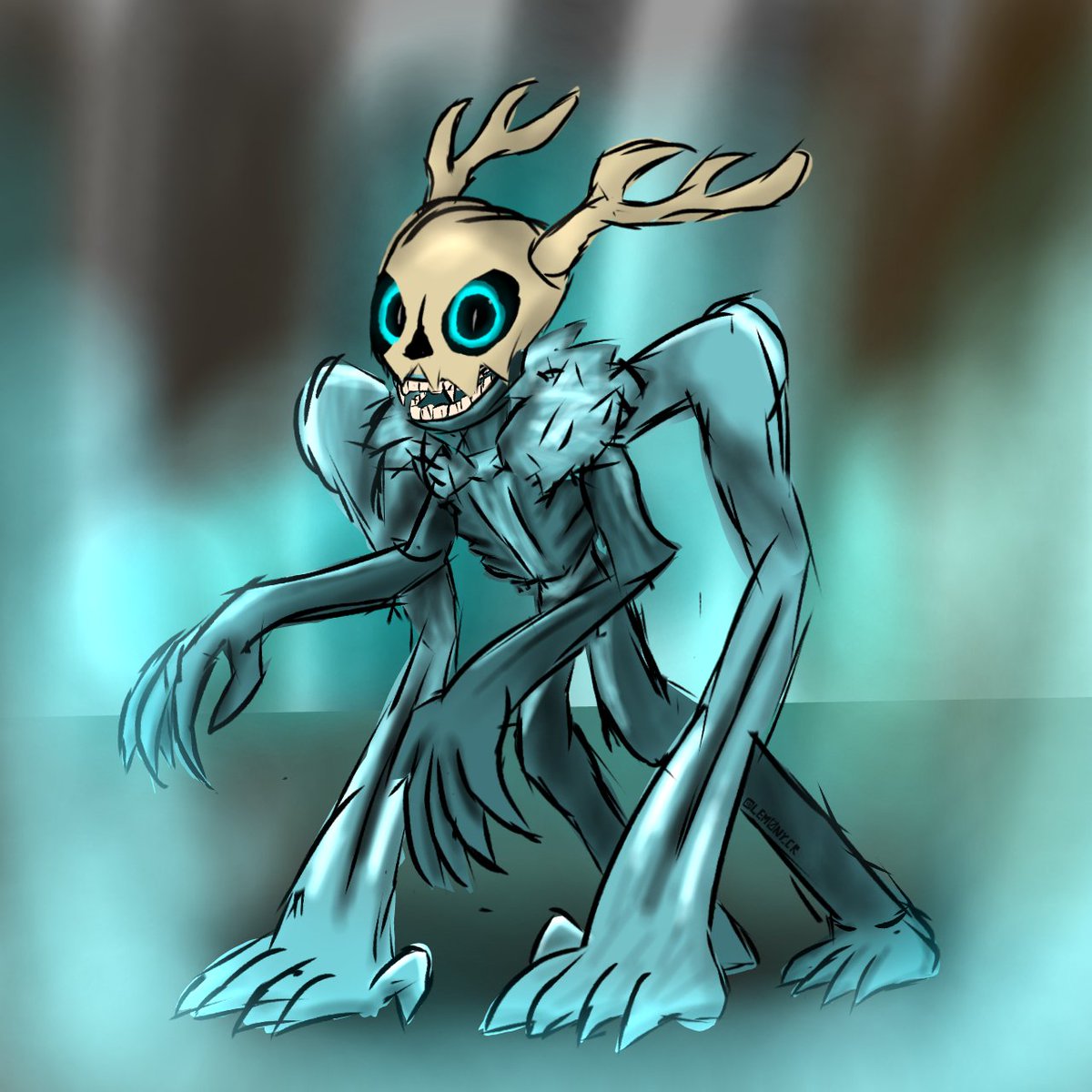 #trickorchase day 17: like all skins i made thus far, I wanted to make diamond vita mimic different to regular vita mimic, so I made his 2nd pair of arm more longer so that his stance is like that one monsters in that one movie "cloverfield" I think ●\. But HOLY I COOKED SO HARD