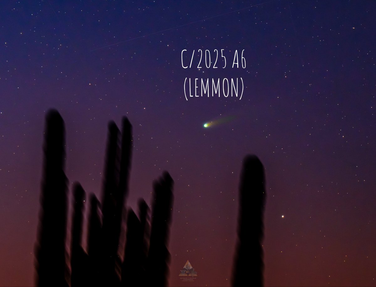 GGerardox2's tweet photo. Primeros indicios de los cometas C/2025 A6 (LEMMON) y C/2025 R6 (SWAN) sobre el hermoso cielo del Desierto de Sonora, México. https://t.co/PI5oOE0Rso