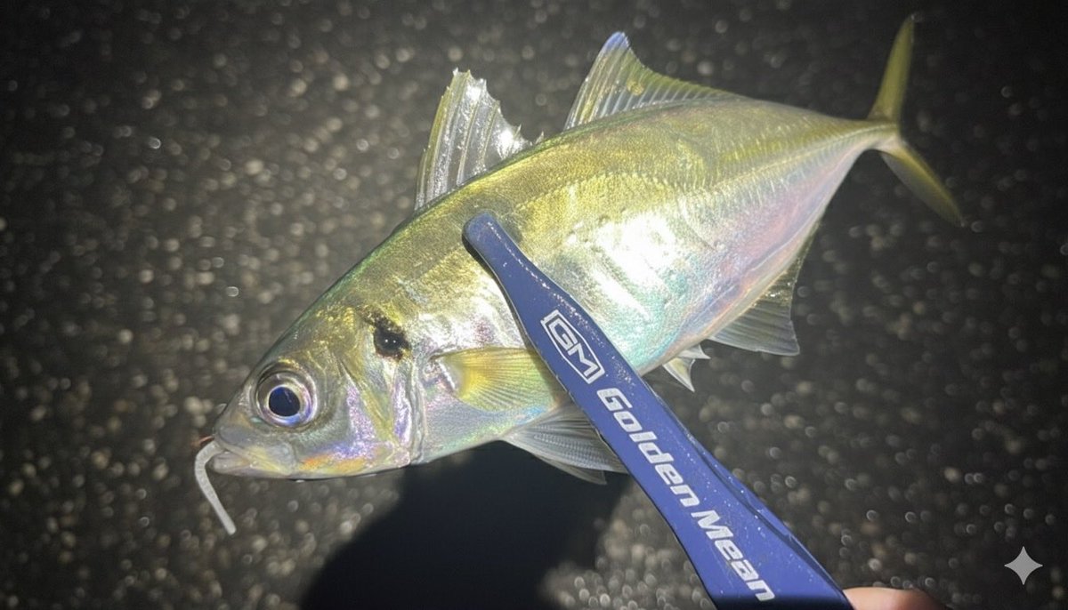 kaonashi_papa's tweet image. 昨晩の #アジング は良型揃い！群れが居着いてくれたので、自分ルールの持ち帰り10匹迄が30分で！金色に輝く脂がのったアジは実家、ご近所さんにお届け。