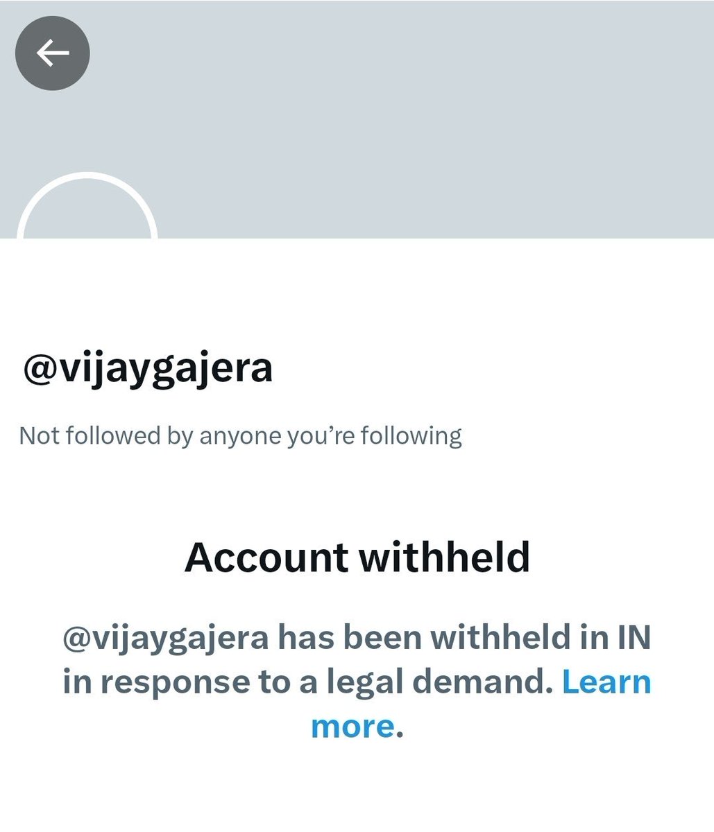 This is unacceptable !!

<a href="/vijaygajera/">Vijay Patel</a> account is withheld in India because he exposed a big Jeweller nexus with Paki influencer.

Why he is being punished <a href="/AshwiniVaishnaw/">Ashwini Vaishnaw</a> ji??