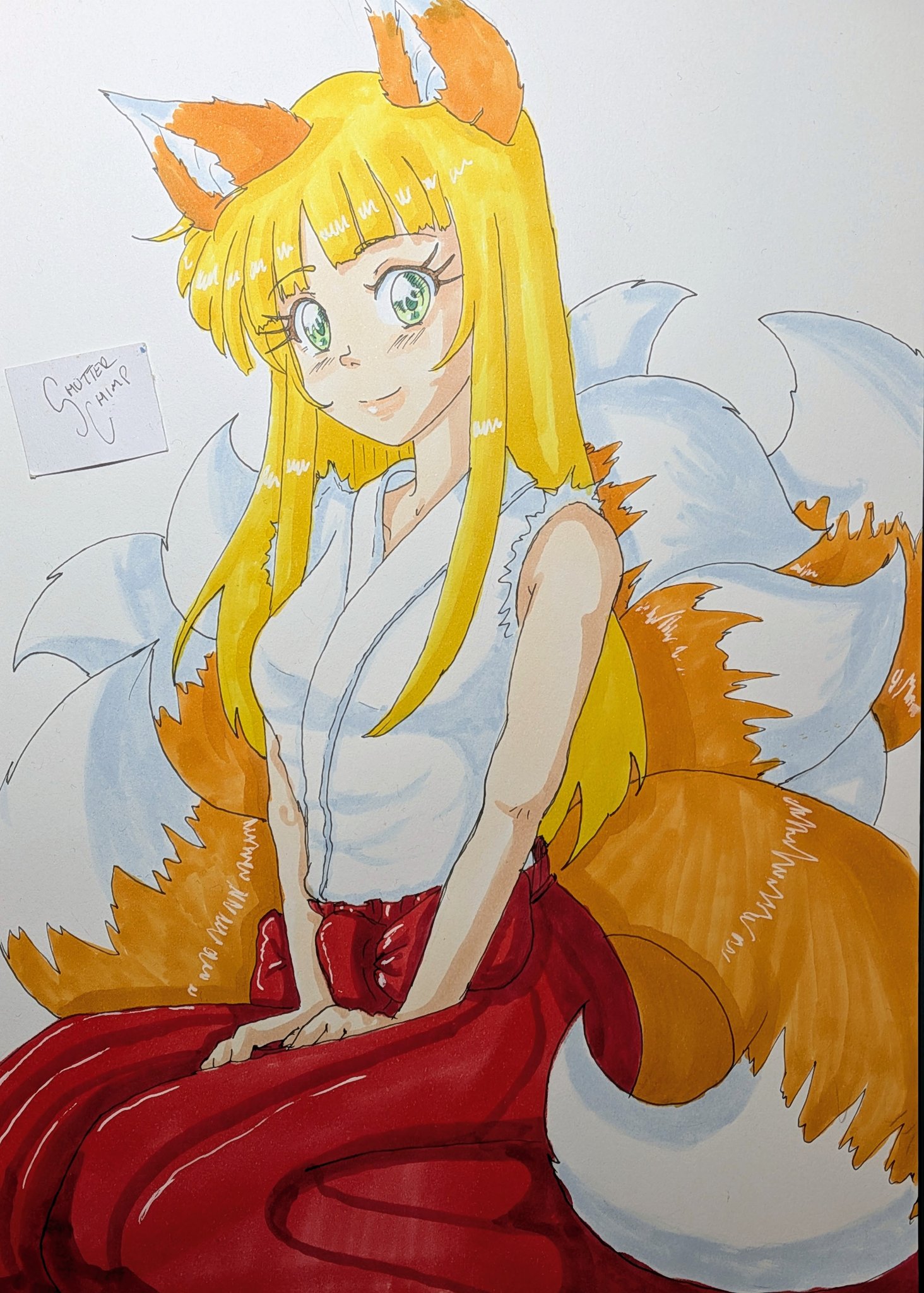 【613】 オリジナル 手描きイラスト OC みみこちゃん 直筆原画 一点物 ポリクロモス色鉛筆】塗り絵配信「乙女チックバブル」2025 Ver