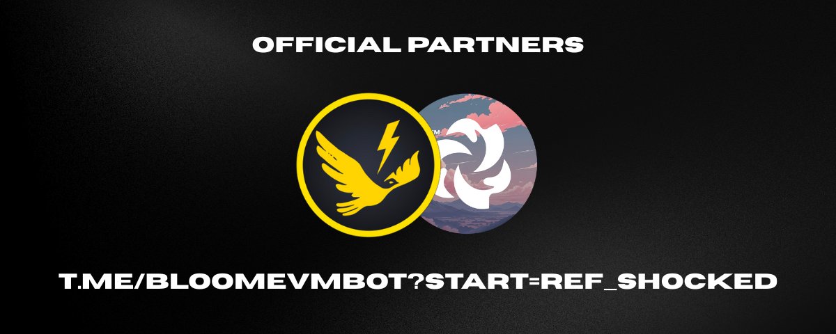 Shocked's tweet image. Excited to announce our partnership with @BloomTrading 🤝
To celebrate, we will be giving out 5 FREE months to @Shocked
Just follow both accounts, like this post, and tag a friend in the comments ⚡️