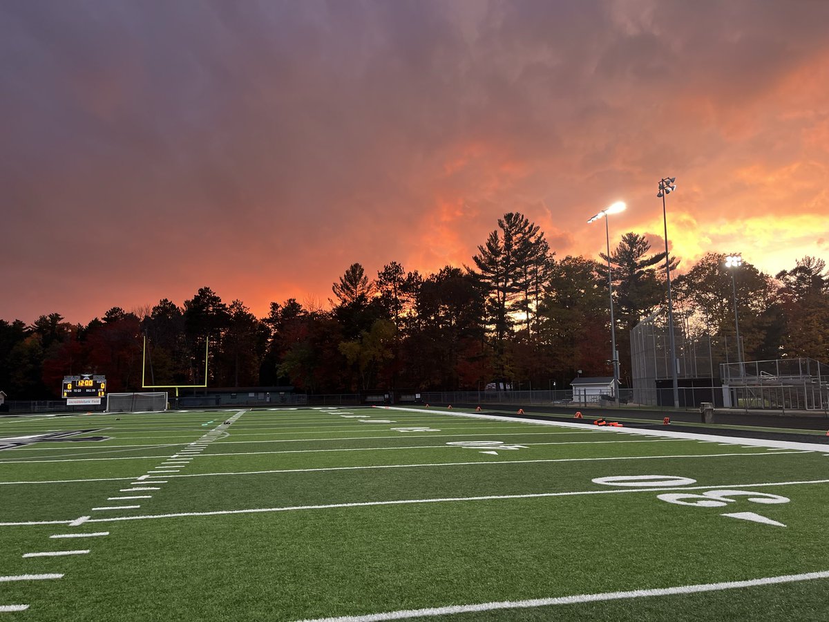 Beautiful sunset in Minocqua for the last game of the regular season as Lakeland hosts a very good Tomahawk squad. Both teams will be in the playoffs next week. Go T-Birds!