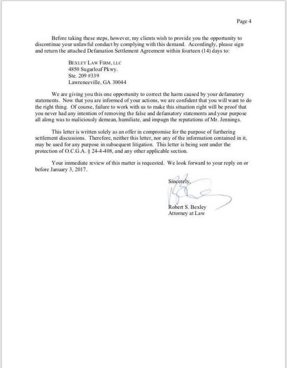 this is the “cease and desist” Lee from the funeral portrait sent to the person who tried to come forward in 2017.