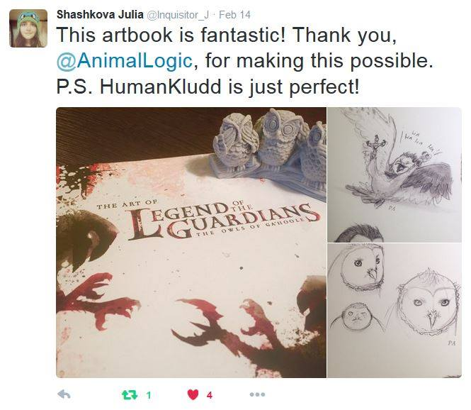 SamuEl_KentMan's tweet photo. Anyone got a copy of the “The Art of Legend of the Guardians: The Owls of Ga’Hoole” artbook in good condition? Looking for a fair price. Must be willing to mail the book to France! Will share goodies with you back
https://t.co/45mQjF1bV7
#LegendOfTheGuardians #TheOwlsOfGaHoole https://t.co/BleQNT3mMb
