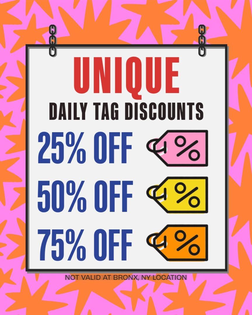 Fresh color tag discounts just dropped!