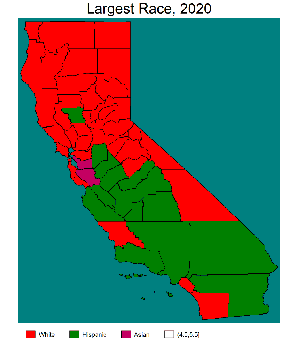 Maps of the largest and second-largest racial/ethnic groups by ...
