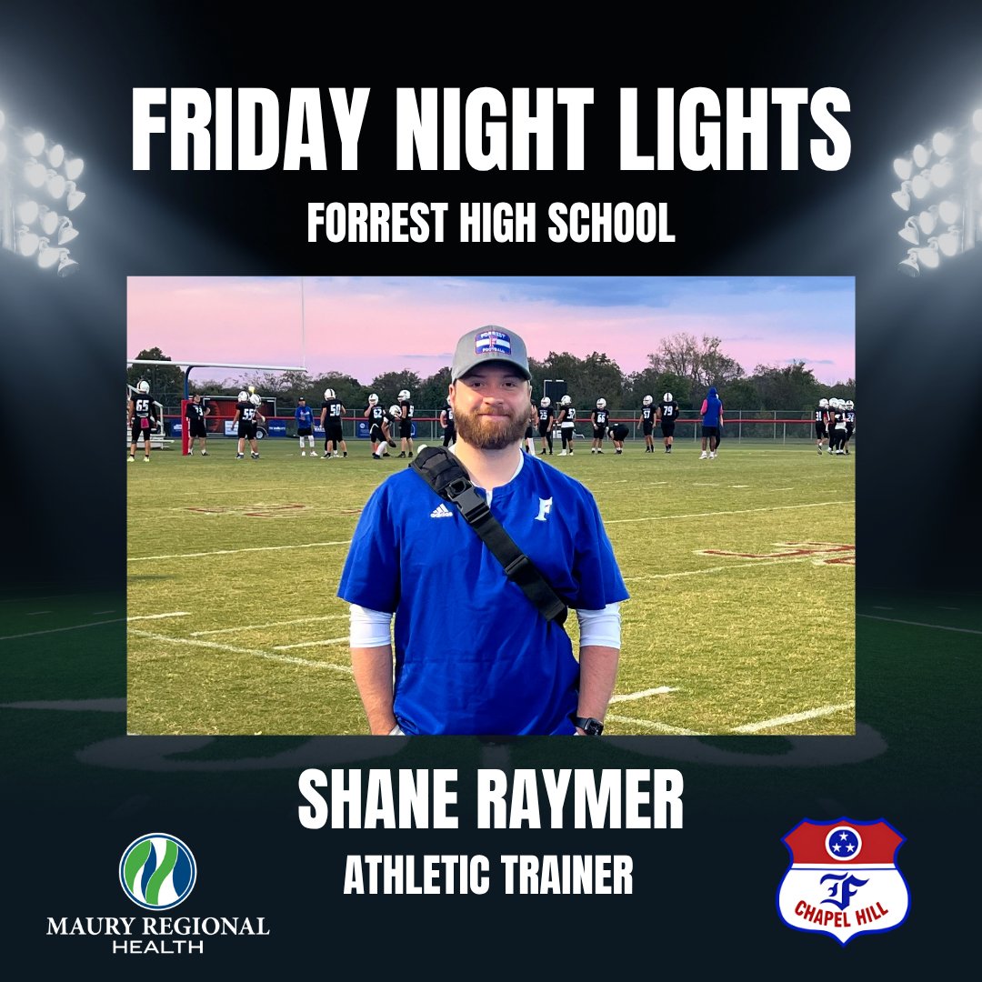 🌟Friday Night Lights Spotlight🌟 This week we recognize Shane Raymer, athletic trainer for Forrest High School. As Forrest took on Cascade High School last week, Shane was on the sidelines ensuring student-athletes stay healthy, safe and ready to play. Thank you, Shane!