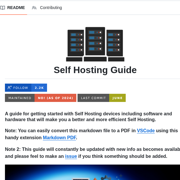 tom_doerr's tweet image. Guide for self-hosting devices, software, and hardware