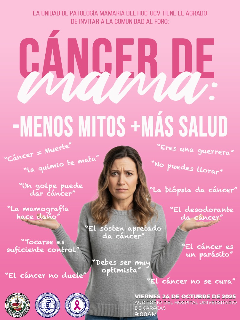 Este viernes 24 de octubre están invitados al foro: CÁNCER DE MAMA: MENOS MITOS, MÁS VERDADES

Una jornada para todo público donde vamos a estar aclarando los mitos mas comunes del cáncer de mama. Además tendremos una psicóloga que dará herramientas para enfrentar la enfermedad,