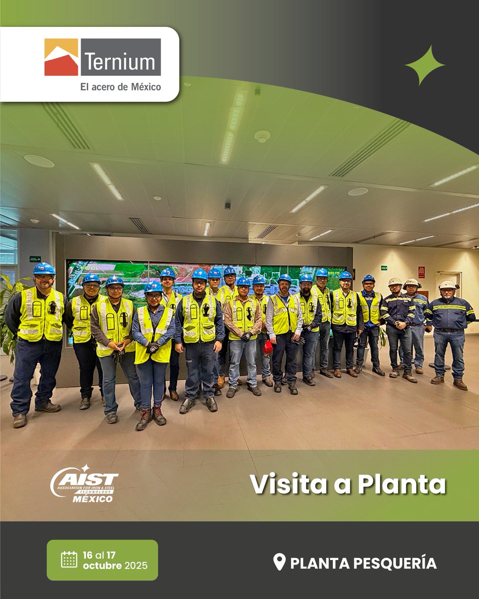 🦺 ¡Gran experiencia en la 5ª Reunión del Comité de Seguridad!

Dos días de aprendizaje, intercambio y compromiso con la seguridad industrial.

❇️ Gracias a @TerniumMX Planta Pesquería por ser sede y a todos los asistentes por hacerlo posible.

#AISTMX #Seguridad #Acero #ternium
