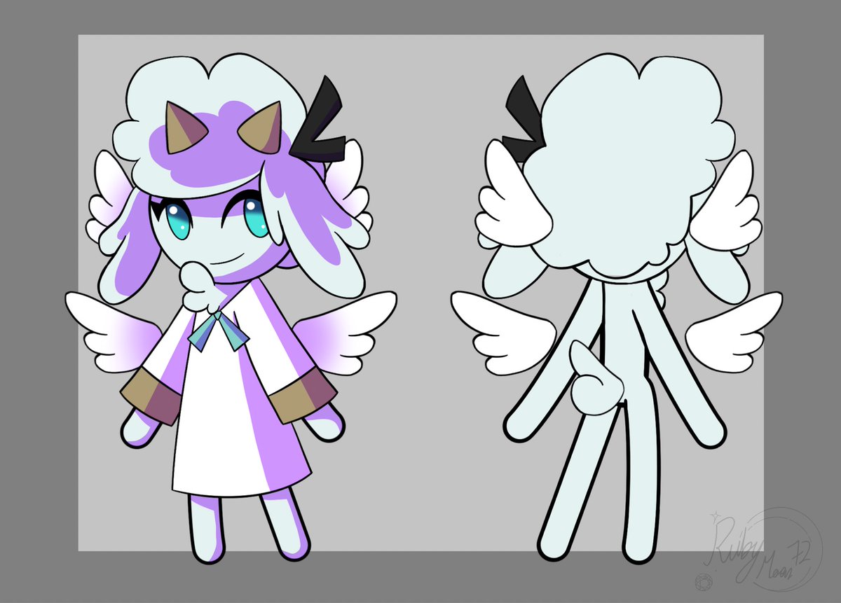 RubyMoon072's tweet image. I did the final design for Sera’s sheep buddy 
Sera is @bunny_onix character and rough concepts is from Plushie on Discord. (3/3)

#stickman #sheep #火柴人