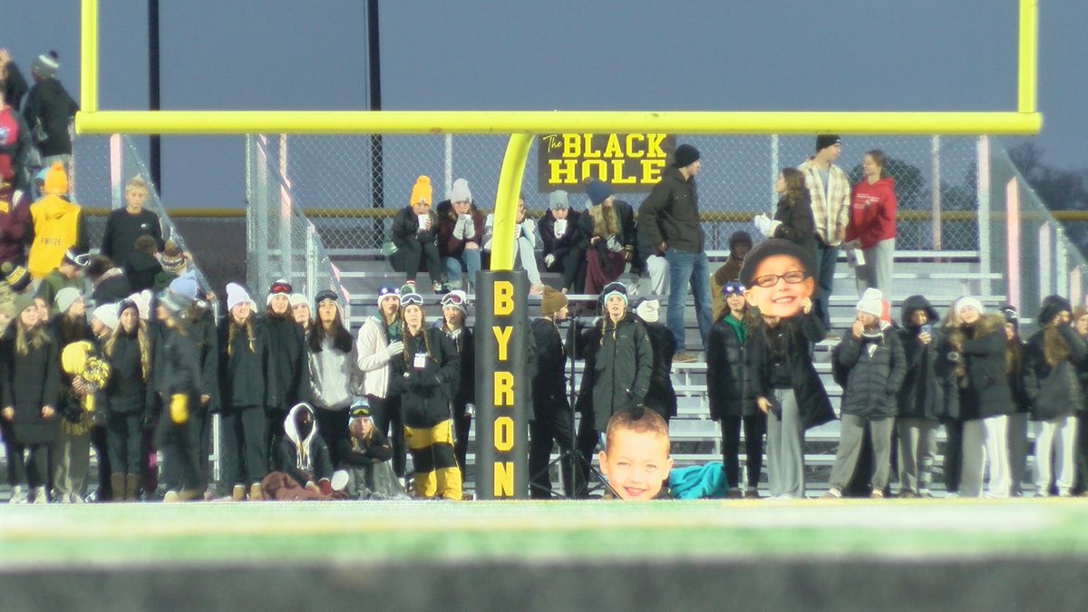 KTTCTV's tweet image. Byron's student section — "The Black Hole" — is a resounding presence at football games, pulling in an energy that's as passionate as it is chaotic🏈

With constant school pride, "The Black Hole" is anything but a void on Friday nights.

WATCH: kttc.com/2025/10/17/pre…