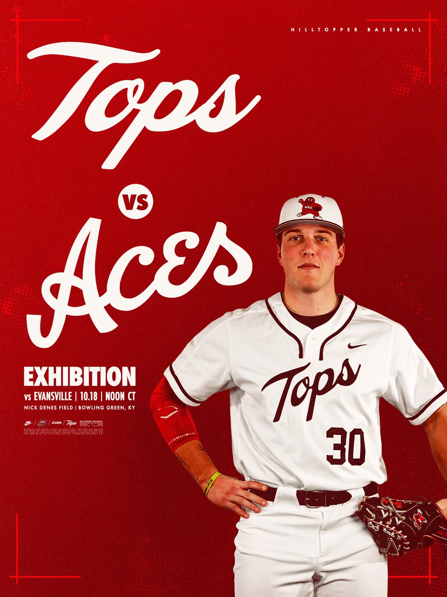 Back at The Nick 𝙏𝙊𝙈𝙊𝙍𝙍𝙊𝙒 🔜⚾️

Hilltopper Baseball hosts Evansville in a 14-inning exhibition on Saturday, Oct. 18 at noon CT

Admission is 🆓

#GoTops | <a href="/WKUSports/">WKU Sports</a>