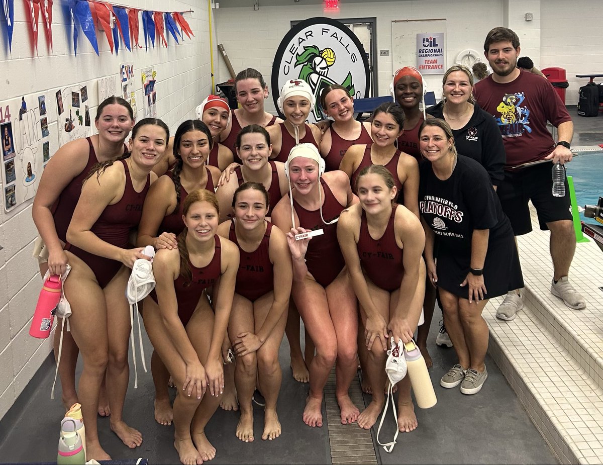 Cy-Fair Girls 🤽🤽‍♀️🤽with a convincing 15-4 win over Clear Falls to advance to the Region 2 Finals tomorrow afternoon!  🔥🔥🔥#bfnd <a href="/CFISDAthletics/">CFISDAthletics</a> <a href="/bfndaquatics/">Cy-Fair Aquatics</a> <a href="/Coach_MacCFISD/">Coach Mac</a>