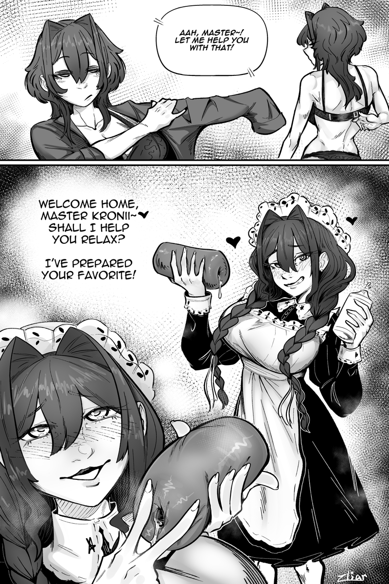 ZLiar_'s tweet photo. A Maid's Duty - Kronii x Kronii mini comic
#kroniirotic #hololewd https://t.co/CeMBCAfDQB