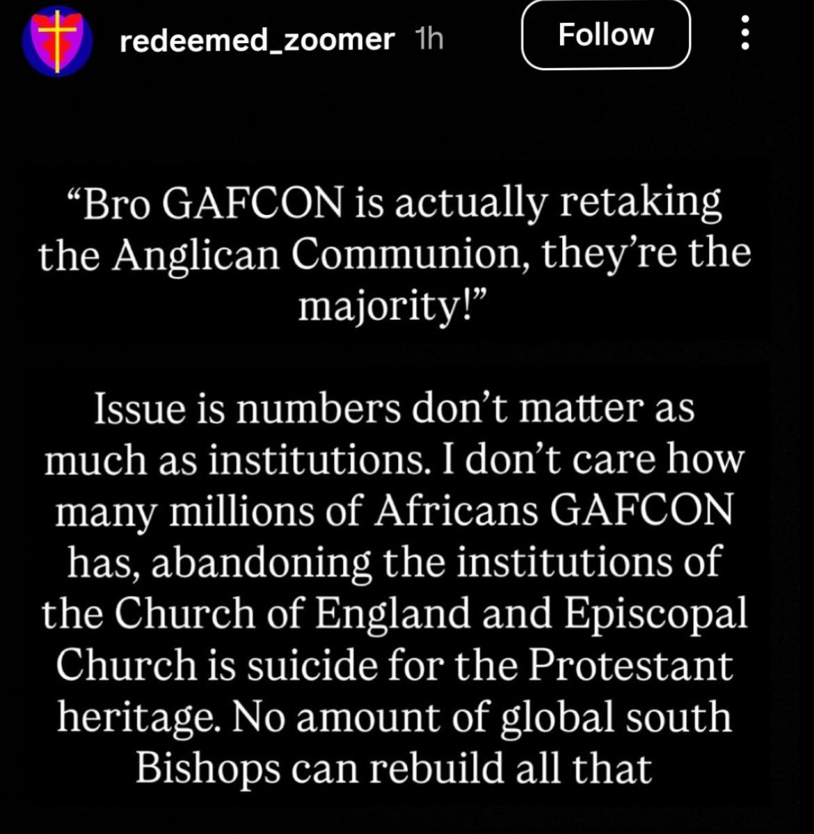 “The amount of Christians doesn’t matter bro, the cathedrals do”