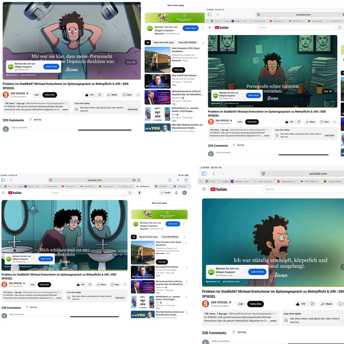 Nachts werden auch die Werbeclips auf YouTube besser.