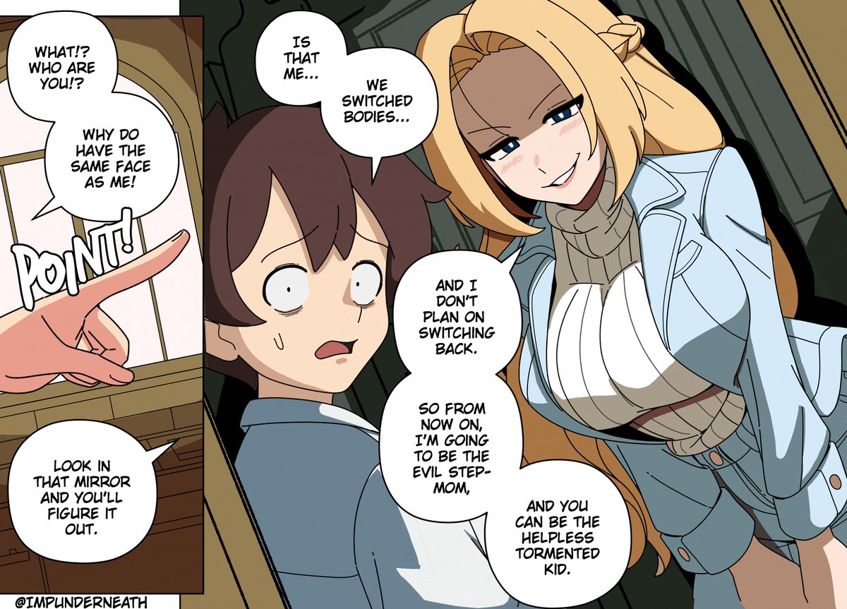 #tsf #bodyswap illustration, titled: "I think it's my turn to be the mom".