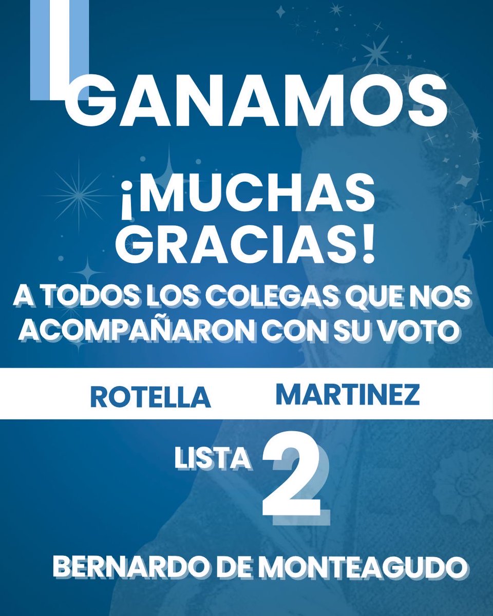 🎉 ¡Ganamos! 🏆✨ La Lista 2, integrada por nuestro referente en Tucumán, el Dr. Conrado Martínez, se impuso en las elecciones del Consejo de Asesores de la Magistratura de Tucumán 🗳️⚖️

Esta victoria es el resultado de un trabajo serio, colectivo y comprometido con una Justicia
