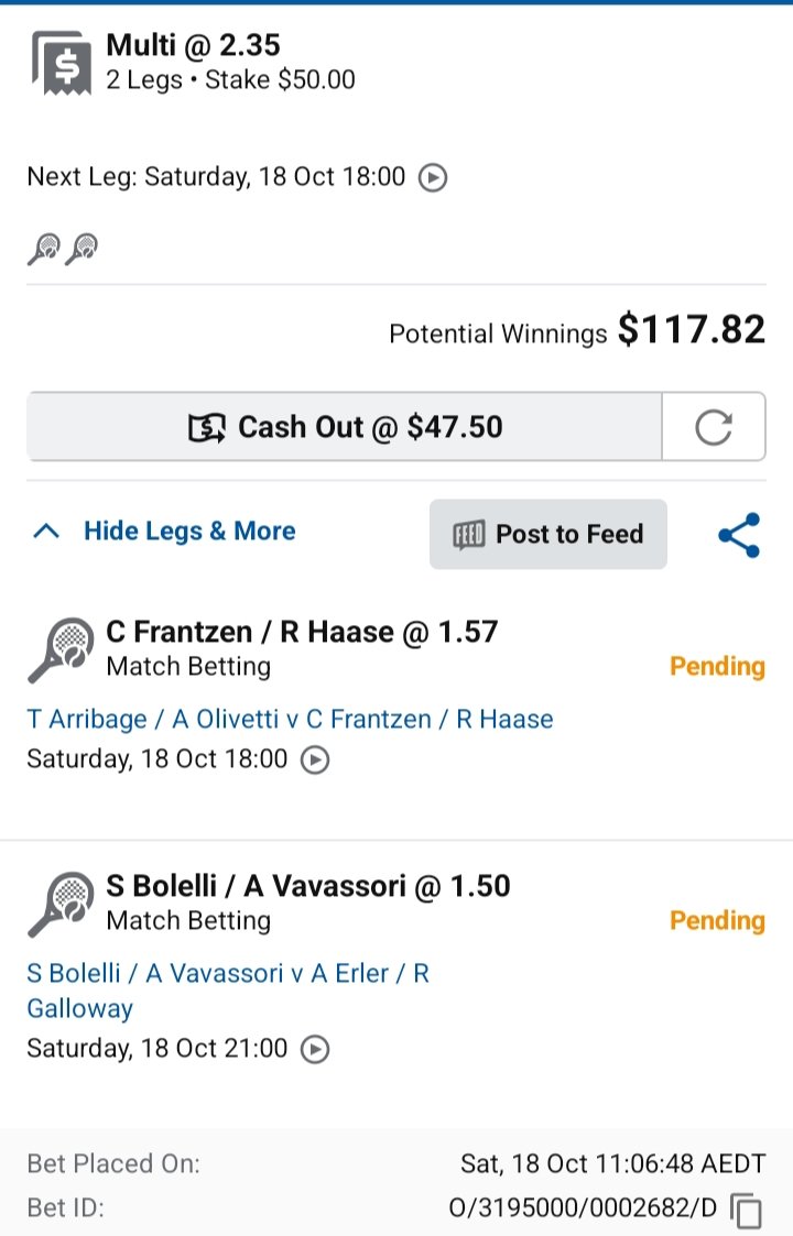 🚨 3 Steps $50 to $500/$600 

⚡ Step 1 ⚡$50 to $117 🎾🎾

#parlay #sportsbet <a href="/sportsbetcomau/">Sportsbet</a>