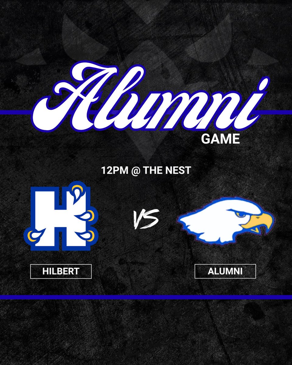 True Blue Weekend is upon us. We’re thrilled to welcome back our proud alumni tomorrow afternoon for the annual Hilbert Baseball alumni game!

It’s calling for 71 and sunny. Come out to The Nest and support the Hawks! We look forward to seeing you all there.

#FlyHawksFly