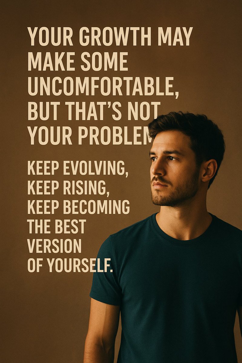 Your growth may make some uncomfortable, but that's not your problem.
Keep evolving, keep rising, keep becoming the best version of yourself