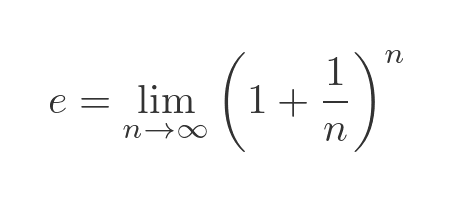 Euler's number.

 Where 'e' is an irrational number approximately equal to 2.71828.
It is the base of the natural logarithm and is a fundamental constant in mathematics.

This concept was first encountered by Jacob Bernoulli in 1683 while studying compound interest.