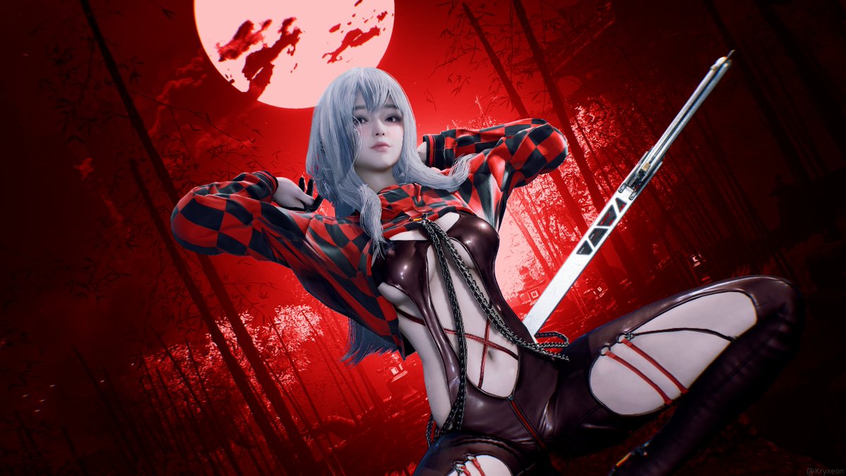 Kryxeon's tweet photo. Scarlet/NIKKE  
Pose reference cosplayer @Lilium725
#StellarBlade #NIKKE #StellarBladePC https://t.co/1Cd5BLsZAS