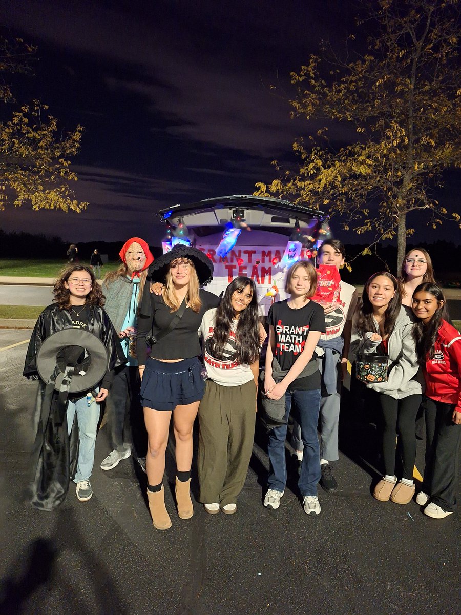 Check out our trunk at the Big Hollow Trunk or Treat!  We were so thrilled to be a part of the party, and it was great to see all these youngsters so enthusiastic about Halloween!  
Hopefully we'll see some of these kids at future math team practices 😀