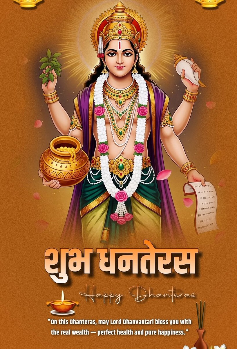 श्री (@prajapatijaisri) on Twitter photo 🌿 THREAD: Bhagwan Dhanvantari — The Divine Healer of the Gods 🌿
✨ The day of Dhanteras is not about gold and wealth alone — it is about health, wisdom, and divine prosperity blessed by Bhagwan Dhanvantari.
🪔 Let’s dive into His divine story 👇🧵 🌿 THREAD: Bhagwan Dhanvantari — The Divine Healer of the Gods 🌿
✨ The day of Dhanteras is not about gold and wealth alone — it is about health, wisdom, and divine prosperity blessed by Bhagwan Dhanvantari.
🪔 Let’s dive into His divine story 👇🧵