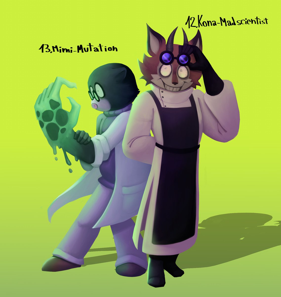 poppy24502's tweet image. DAY 12 AND DAY 13- MADSCIENTIST AND MUTATION 

#Piggytober2025 #Piggyfanart #piggyroblox