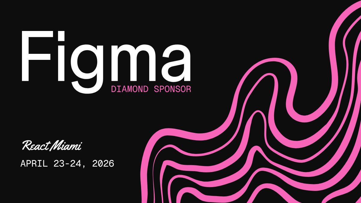 ReactMiamiConf's tweet image. We are so honored and excited to announce the Diamond sponsor of React Miami 2026 is…. FIGMA!!!!
Welcome to the React Miami family @figma! Thank you for supporting our conference! 🩷