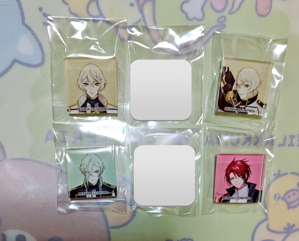 CBLxWKDvyo3QS6H's tweet photo. 【交換】刀剣乱舞ストア アクリル マグネット

譲：
髭切跪坐、戦闘
膝丸跪坐
後家内番

求：
(髭切 軽装)
膝丸通常、軽装
後家軽装

まとめて優先
関西手渡し又は郵送
よろしくお願い致します https://t.co/bmHQe2q7R4