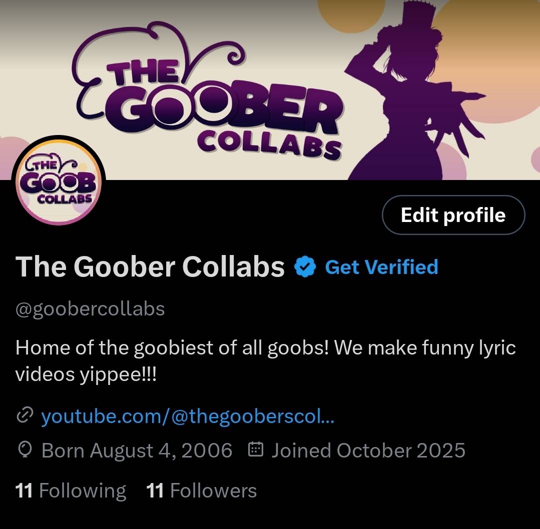 AdrienIsNowhere's tweet image. Go follow @goobercollabs they make awesome Collab lyric videos and shit. Follow or else the hostess will appear in your room tonight and start goobin you to death.